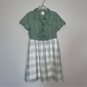 Wonder Nation Green and White Plaid Casual Dress